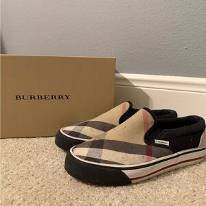Kids Burberry Checkered Slip-On Shoes